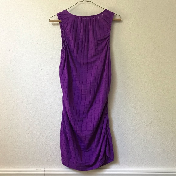 Vintage Calvin Klein side ruched textured dress L - Picture 2 of 10